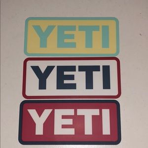 3 YETI stickers
